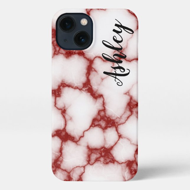 Personalized red marbled - iPhone hülle (Rückseite)