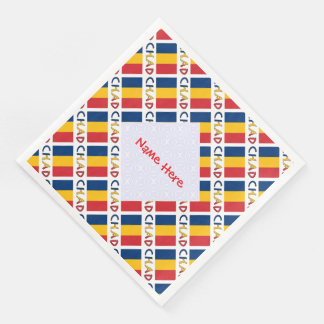 Personalized Red Name Chad Flag Tiled Serviette