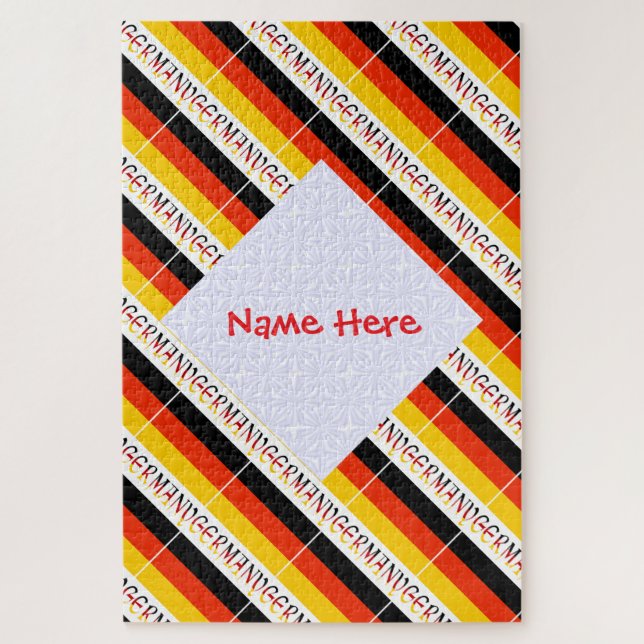 Personalized Red Name Germany Flag Tiled (Vertikal)