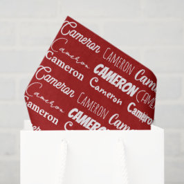 Personalized Red Typography Name Collage Christmas Seidenpapier