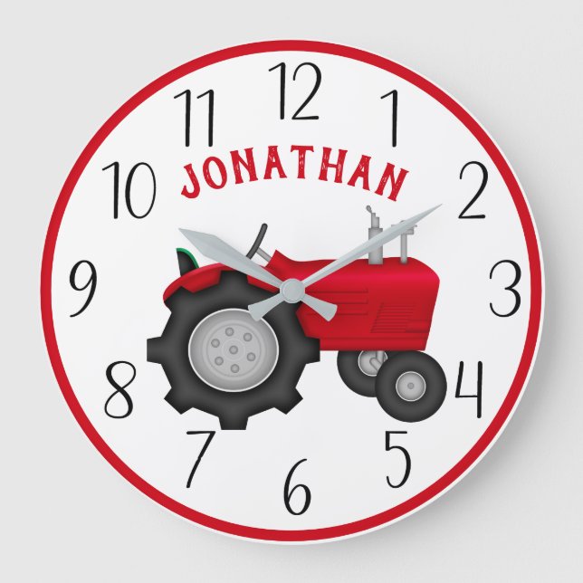 Personalized RedTractor Wall Clock Große Wanduhr (Vorderseite)
