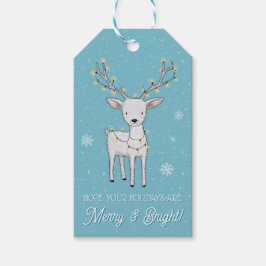 Personalized Reindeer Merry Bright Christmas Geschenkanhänger