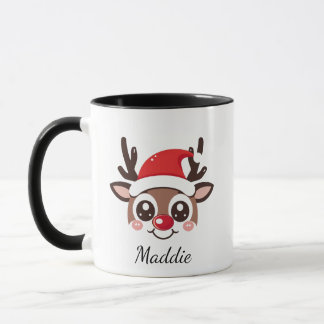 Personalized Reindeer Mug – Custom Christmas Gift