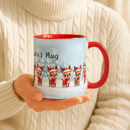 Personalized Reindeer Mug, Cute Christmas Gift, Cu Tasse