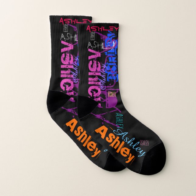 Personalized Repeating name 6 letters W Socks Socken (Paar)