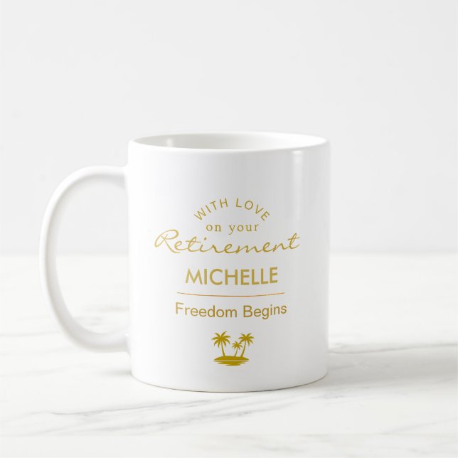 Personalized Retirement Freedom Begins Kaffeetasse (Links)