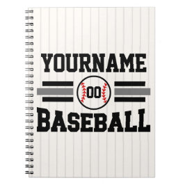 Personalized Retro Baseball Player NAME Team Notizblock