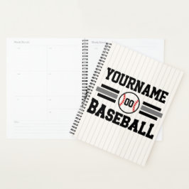 Personalized Retro Baseball Player NAME Team Planer