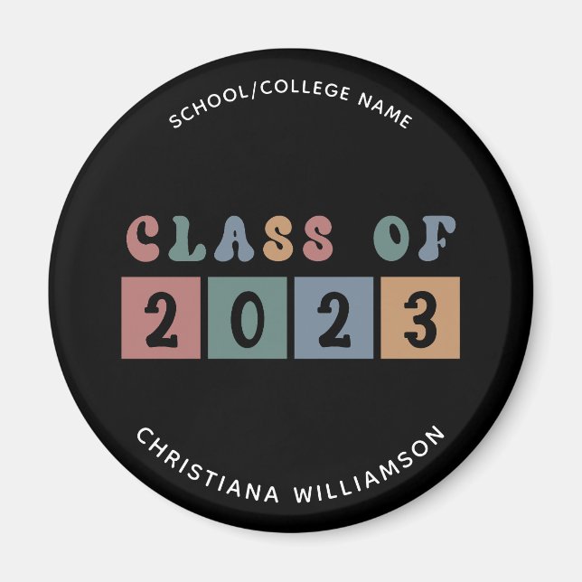 Personalized Retro Class of 2023 Graduation Cute Magnet (Vorne)