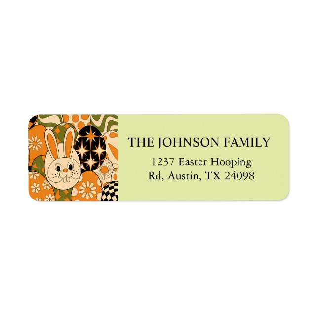 Personalized Retro Easter Return Address Label (Vorne)