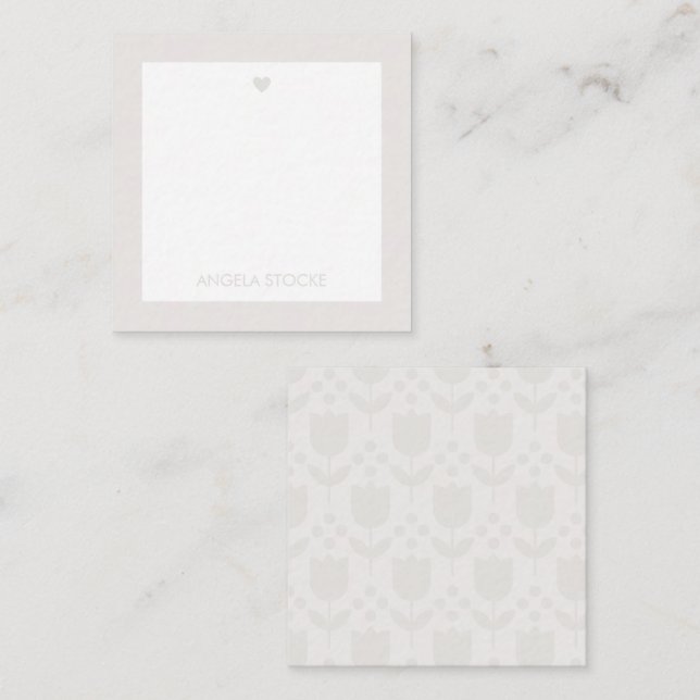 Personalized Retro Flower Mitteilungskarte (Vorne/Hinten)