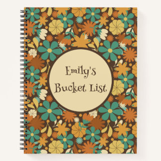 Personalized Retro Flower Power Spiral Journal Notizbuch