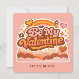 Personalized Retro Groovy Love Editable Date & Mes Karte