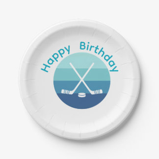 Personalized Retro Ice Hockey Birthday  Pappteller