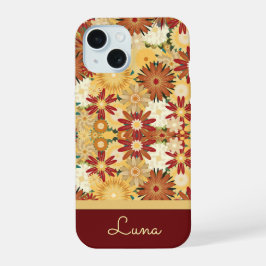 Personalized Retro Warm Floral Pattern Phone Case iPhone 15 Hülle
