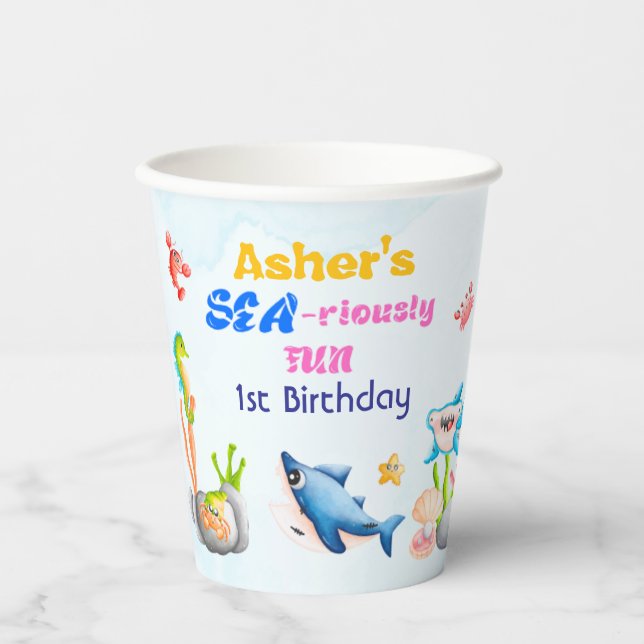 Personalized Reusable Ocean Protector Under Sea Pappbecher (Vorderseite)