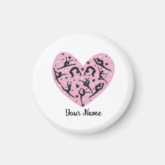 Personalized Rhythmic Gymnastics Magnet Pink Heart