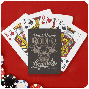 Personalized Rodeo Old West Steer Roping Legends  Spielkarten
