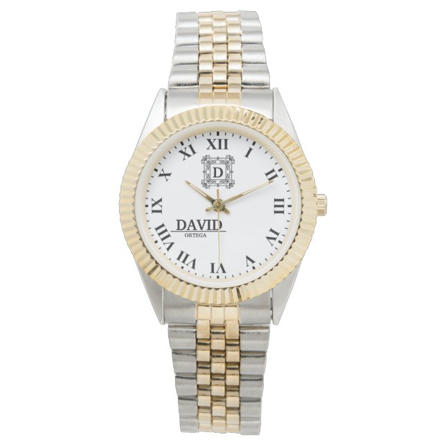 Personalized  Roman NumeralCustom Engraved Name Ti Armbanduhr (Vorderseite)