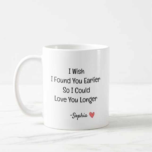 Personalized Romantic Love Quote Kaffeetasse (Links)