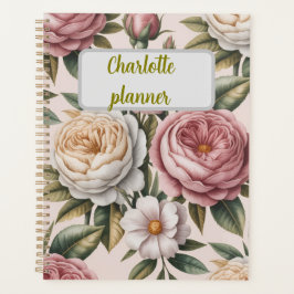 Personalized rose Flower chic Productivity Goal  Planer