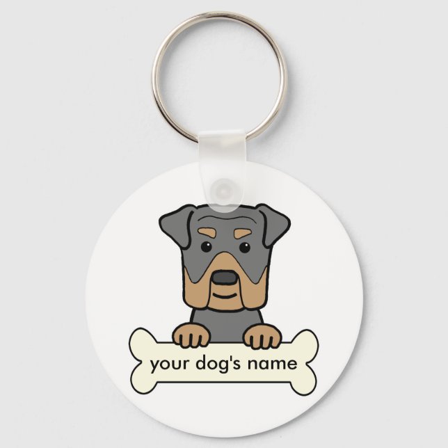 Personalized Rottweiler Schlüsselanhänger (Vorderseite)