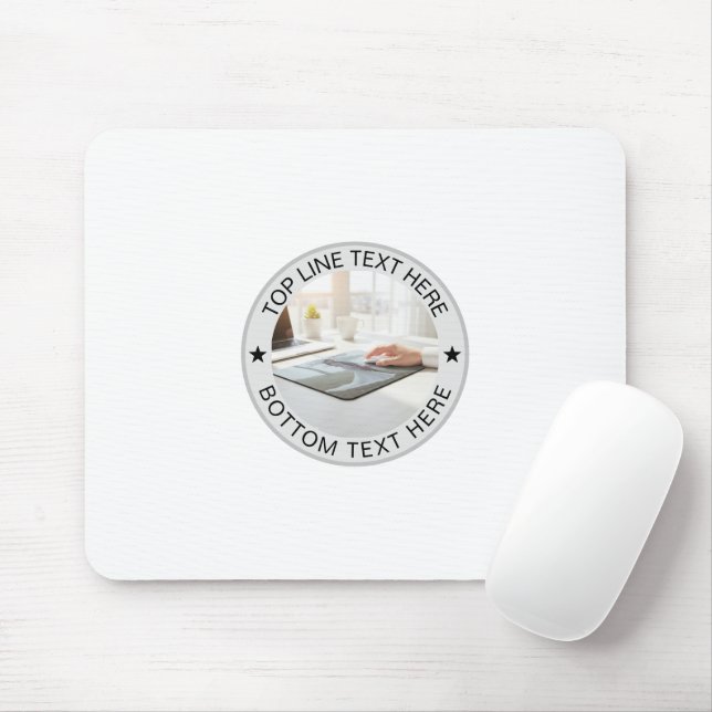 Personalized Round Photo Text Mark Gift Mousepad (Mit Mouse)