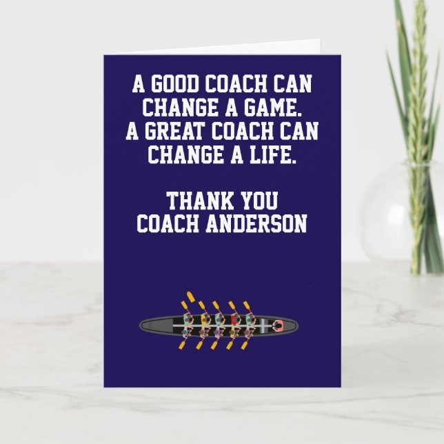 Personalized Rowing Coach From Team Rower Karte (Vorderseite)