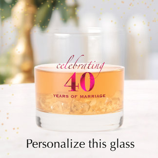 Personalized Ruby 40th Anniversary Keepsake Gift Whiskyglas