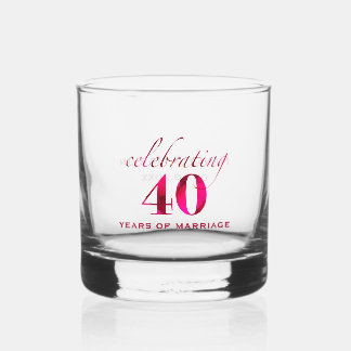 Personalized Ruby 40th Anniversary Keepsake Gift Whiskyglas