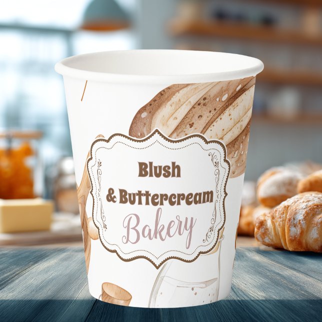 Personalized Rustic Baking Business Pappbecher (Von Creator hochgeladen)