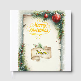 Personalized Rustic Christmas Foil Guestbook | Vin Gästebuch