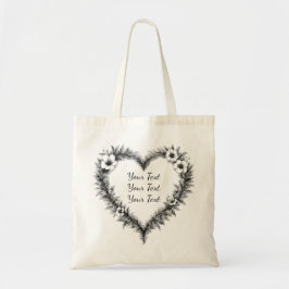 Personalized Rustic Heart Wreath Tote Tragetasche