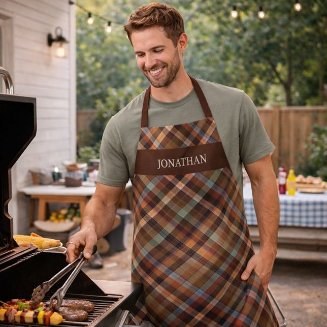 Personalized Rustic Tartan Plaid Cooking Grilling Schürze (Von Creator hochgeladen)
