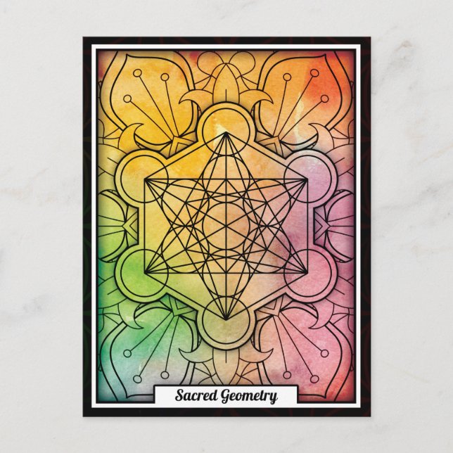 Personalized Sacred Geometry Metatron’s Cube Postkarte (Vorderseite)