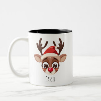 Personalized Sad Reindeer Mug – Custom Name Gift