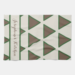 Personalized Sage Green Taupe Triangle Modern Chic Geschirrtuch