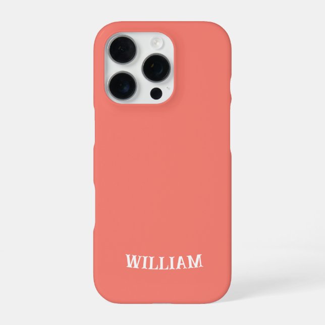 Personalized Salmon iPhone Case with Custom 16 Pro Hülle (Rückseite)