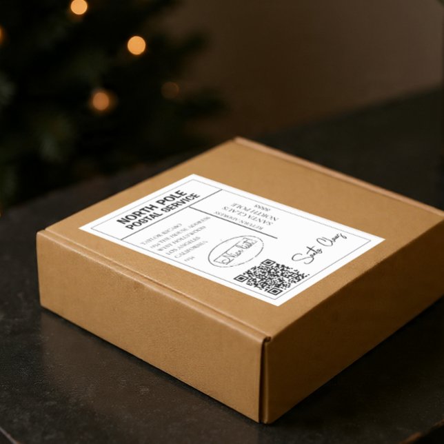 Personalized Santa Address Labels (Personalized Santa Address Labels by Ricaso, set of two with individual name/address and QR code)