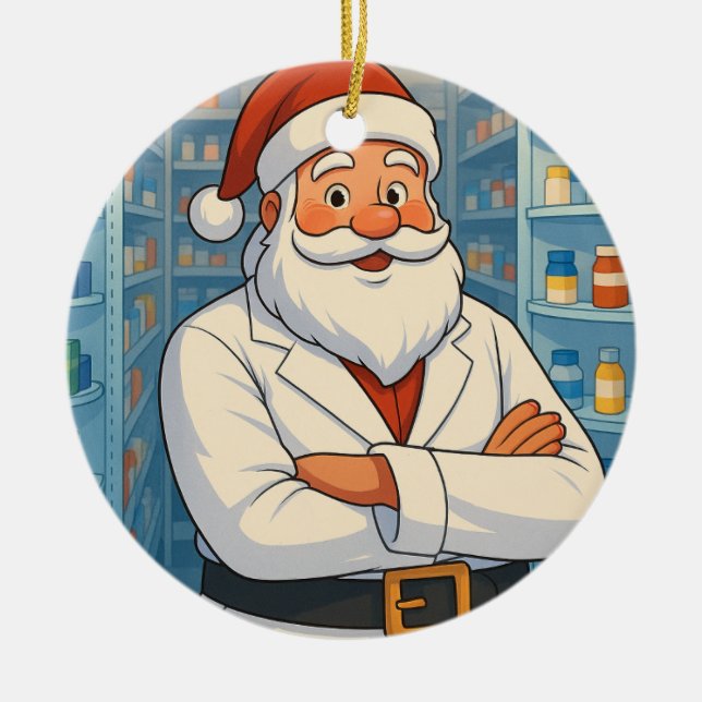Personalized Santa as a Pharmacist Ornament (Vorne)