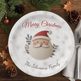 Personalized Santa Christmas Paper Plate Pappteller