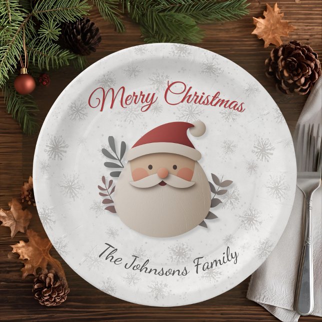 Personalized Santa Christmas Paper Plate Pappteller (Von Creator hochgeladen)
