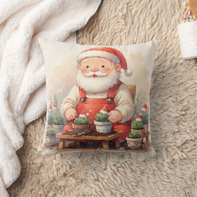 Personalized Santa Gardener Succulent Christmas Kissen (Decke)
