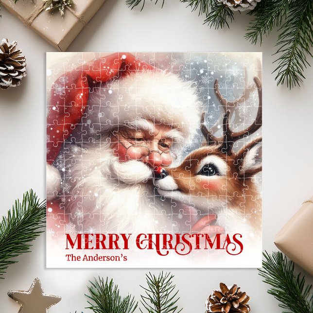 Personalized Santa Rudolph Christmas Kids Holiday  (Personalized Santa Rudolph Christmas Kids Holiday Puzzle Gift

)