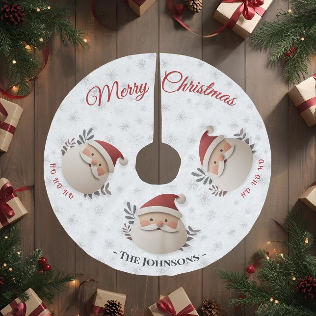 Personalized Santa – Rustic Christmas Decor Polyester Weihnachtsbaumdecke (Von Creator hochgeladen)