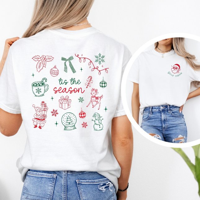 Personalized Santa & ’Tis the Season Christmas T-Shirt (Von Creator hochgeladen)