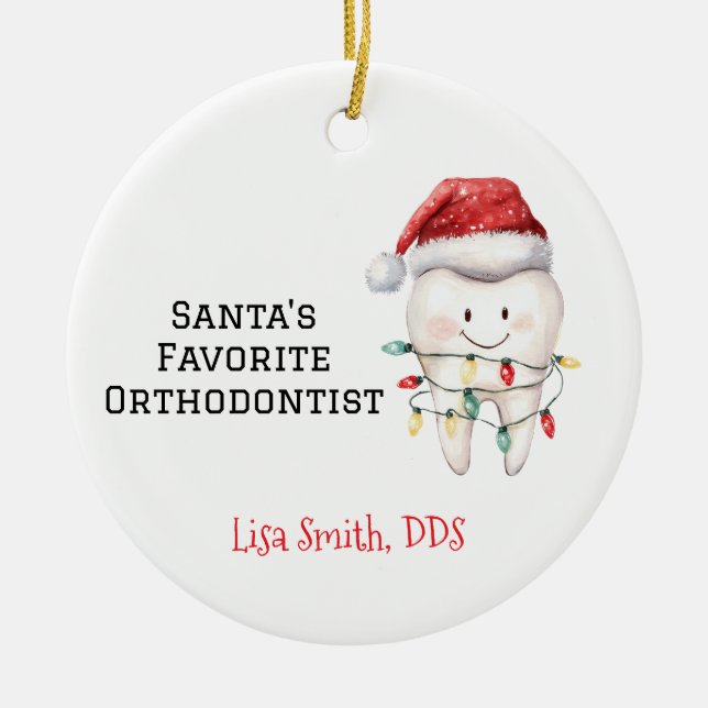 Personalized Santa's Favorite Orthodontist Keramik Ornament (Vorne)