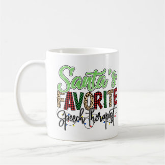 Personalized Santa's Favorite Speech Therapist Kaffeetasse