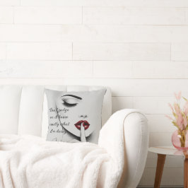 Personalized Sassy Quote Red Lips Beauty Glam Chic Kissen