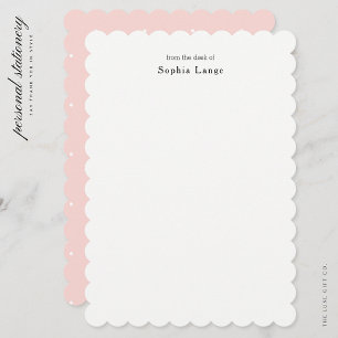 Personalized Scallop Edge Note Cards Polka Dots Mitteilungskarte